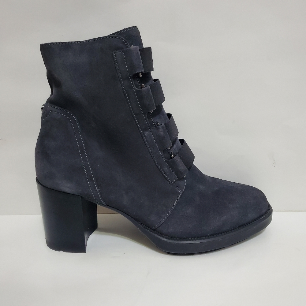 Aqautalia Indira Boot Gray Suede block heel ankle bootie side zip - Picture 10 of 16